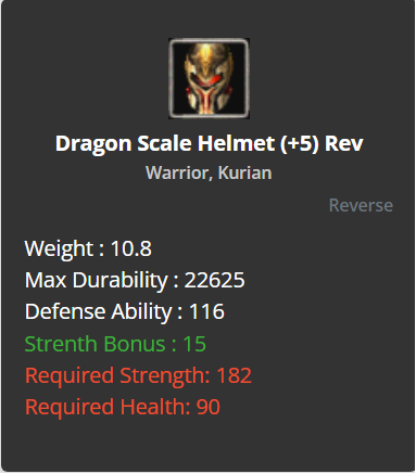 Dragon Scale Helmet +5 (Reverse)