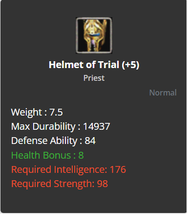 Helmet Of Trial +5
